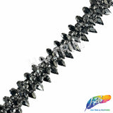 1" Spike Jewel Rhinestone Iron On Trim, IRT-216