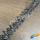 1" Spike Jewel Rhinestone Iron On Trim, IRT-216