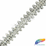 1" Spike Jewel Rhinestone Iron On Trim, IRT-216