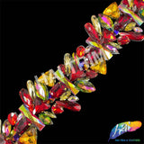 2 1/2" Red/Yellow/Gold/Multicolor Jewel Iron On Trim, IRT-217