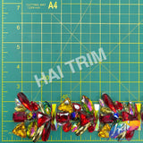 2 1/2" Red/Yellow/Gold/Multicolor Jewel Iron On Trim, IRT-217