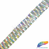 1" Clear AB Cone Beaded Iron On Trim, IRT-219