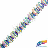 1 1/8" White AB/Aqua AB Resin Stone Iron On Trim, IRT-220