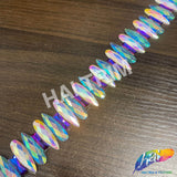 1 1/8" White AB/Aqua AB Resin Stone Iron On Trim, IRT-220