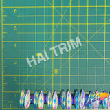 1 1/8" White AB/Aqua AB Resin Stone Iron On Trim, IRT-220