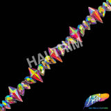 7/8" Red AB/Purple AB Spike Resin Stone Iron On Trim, IRT-221