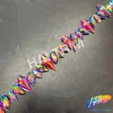 7/8" Red AB/Purple AB Spike Resin Stone Iron On Trim, IRT-221