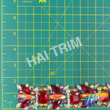 1 1/2" Red/Orange AB Jewel Stone Iron On Trim, IRT-222