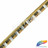 7/8" Gold/Black/Crystal Rhinestone Stud Iron On Trim, IRT-228