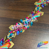 3" Multicolor Pink Purple Aqua Motif Iron On Trim, IRT-230