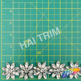 1 1/2" Flower Rhinestone Iron On Trim, IRT-235
