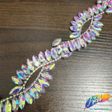 1" Spiral Infinity Rhinestone Iron On Trim, IRT-237