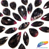 Fuchsia/Navy 2-tone (Ombré) Glitter Resin Stones, #J