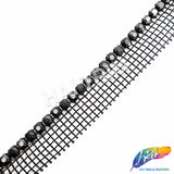 1-Row Crystal Rhinestone Trim with Side Net, A-001N