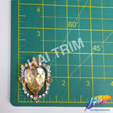 Gold Teardrop Rhinestone Jewel Piece (2 pieces)