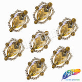Gold Teardrop Rhinestone Jewel Piece (2 pieces)