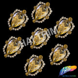Gold Teardrop Rhinestone Jewel Piece (2 pieces)