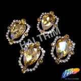 Gold Teardrop Rhinestone Jewel Piece (2 pieces)