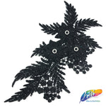Embroidered Flower Applique with Glitter and Rhinestones, LAP-43
