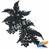 Embroidered Flower Applique with Glitter and Rhinestones, LAP-43