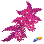 Embroidered Flower Applique with Glitter and Rhinestones, LAP-43