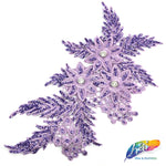 Embroidered Flower Applique with Glitter and Rhinestones, LAP-43