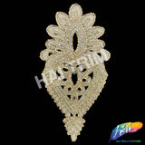 Gold Rhinestone Motif Embroidered Applique, LAP-47