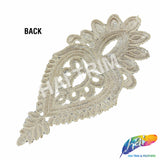 Gold Rhinestone Motif Embroidered Applique, LAP-47