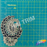 Gold/Black Rhinestone Motif Embroidered Applique, LAP-48