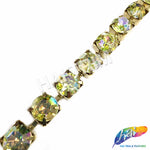 10mm (3/8") Lime Green AB Acrylic Diamante Cupchain Trim, CST-001
