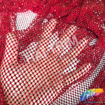 36" x 48" Rhinestone Mesh Fabric with Colored Stones