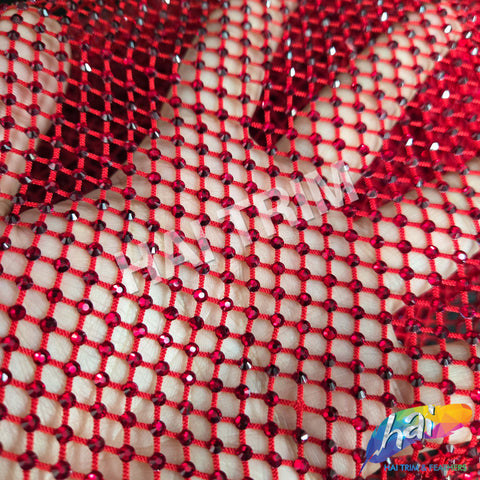 36" x 48" Rhinestone Mesh Fabric with Colored Stones