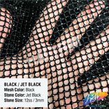 36" x 48" Rhinestone Mesh Fabric with Colored Stones