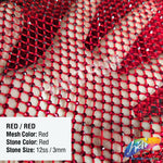 36" x 48" Rhinestone Mesh Fabric with Colored Stones