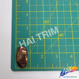18x36mm Metallic Bronze Dome Oval Cabochon Acrylic Stones (3 pieces)