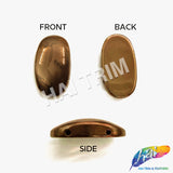18x36mm Metallic Bronze Dome Oval Cabochon Acrylic Stones (3 pieces)