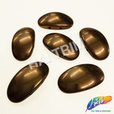 18x36mm Metallic Bronze Dome Oval Cabochon Acrylic Stones (3 pieces)