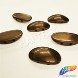 18x36mm Metallic Bronze Dome Oval Cabochon Acrylic Stones (3 pieces)