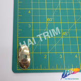 18x36mm Metallic Gold Dome Oval Cabochon Acrylic Stones (3 pieces)