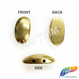 18x36mm Metallic Gold Dome Oval Cabochon Acrylic Stones (3 pieces)