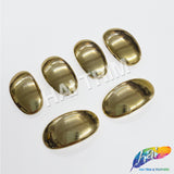 18x36mm Metallic Gold Dome Oval Cabochon Acrylic Stones (3 pieces)