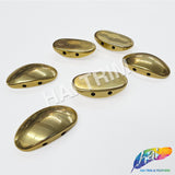 18x36mm Metallic Gold Dome Oval Cabochon Acrylic Stones (3 pieces)
