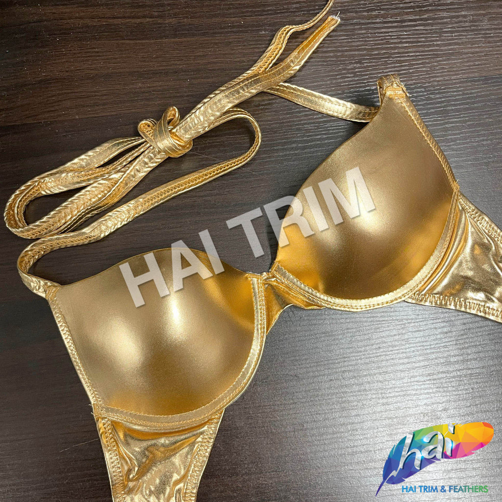 Bring On The Night Metallic Top Bra - Gold