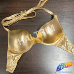 Metallic Gold Tie-Back Bra