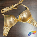 Metallic Gold Tie-Back Bra