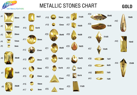 Metallic Gold Resin Stones