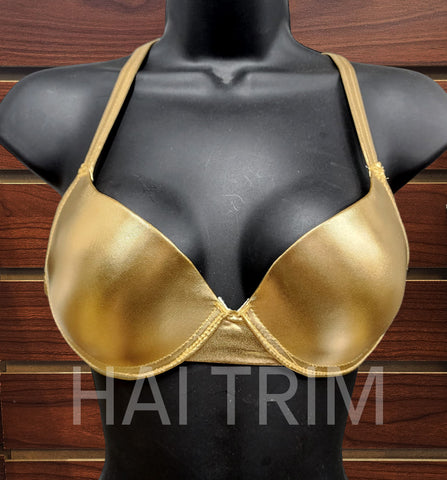 Metallic Gold Tie-Back Bra