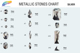 Metallic Silver Resin Stones