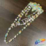 Color AB Resin Stone Motif Applique with Multilevel Loop Chained Stone Trim, NAS-033