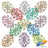 Metallic Color Motif Plastic Resin Applique, NAS-036
